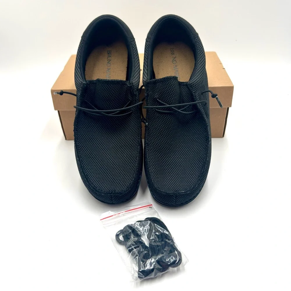 BRUNO MARC BLS211 Men's Black Elastic Lace Casual Comfort Shoes Size 9